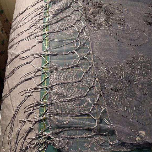 Silver Fringe Sparkle Shawl - Picture 5 of 5